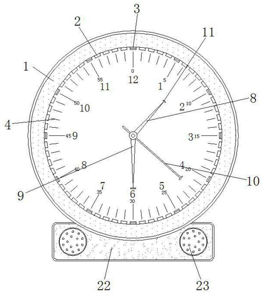 A preschool education time recognition plate with voice broadcast function