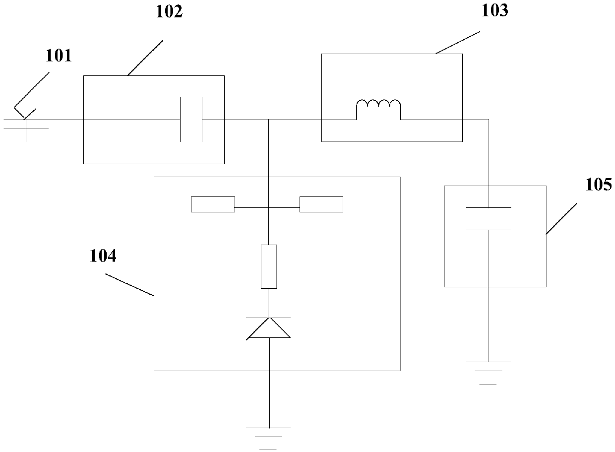 Millimeter wave rectifying device implemented facing single chip