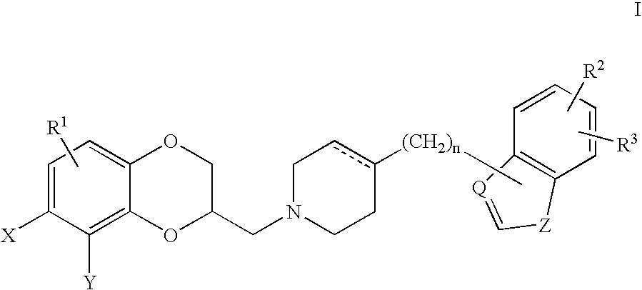 Antidepressant piperidine derivatives of heterocyclefused benzodioxans