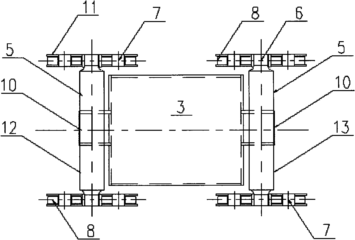 Dual-yoke type heavy steel pile trolley for cutter suction dredge