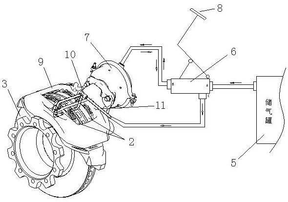 A friction plate return mechanism and an air pressure disc brake with the mechanism