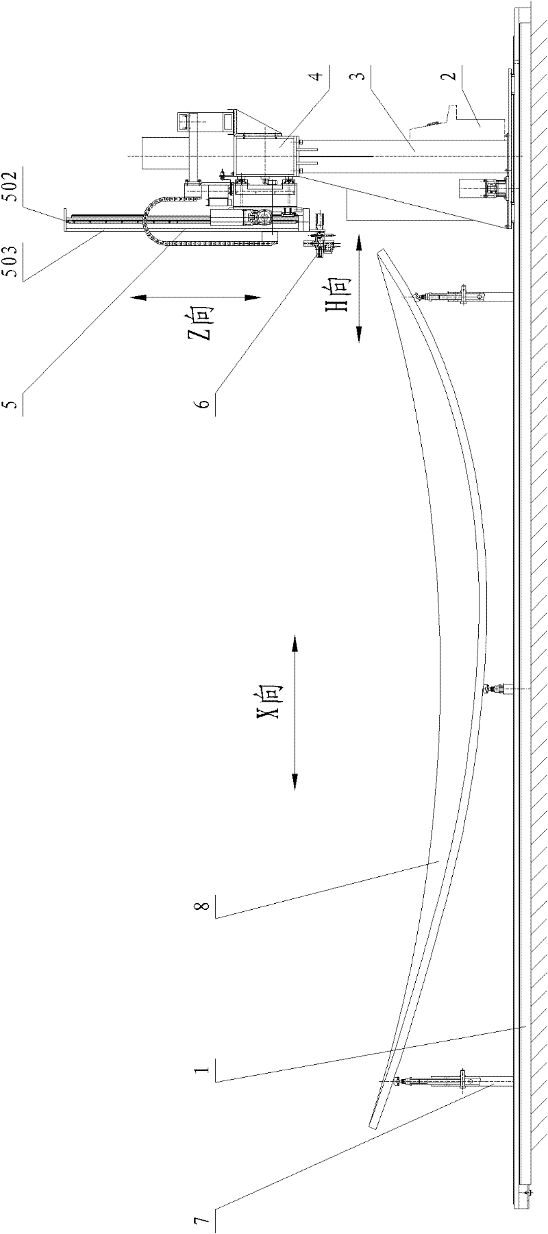 Laser measurement marking-off cutting method for big-width plate