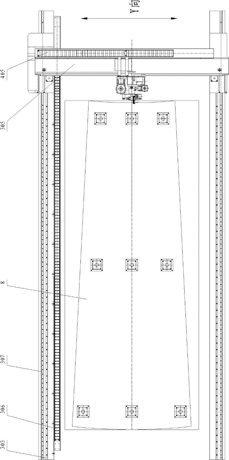 Laser measurement marking-off cutting method for big-width plate