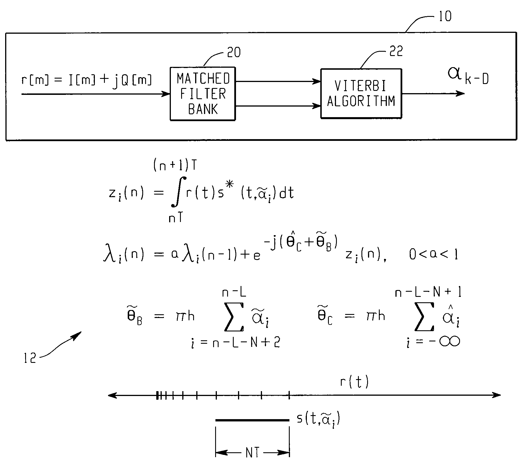 Multi-symbol noncoherent cpm detector having a trellis structure and a lock detector therefor