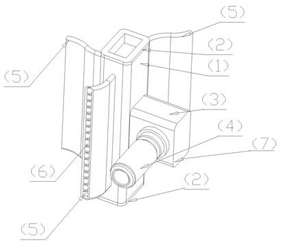 Automobile battery liquid cooling plate with three-way joint, and processing technology thereof