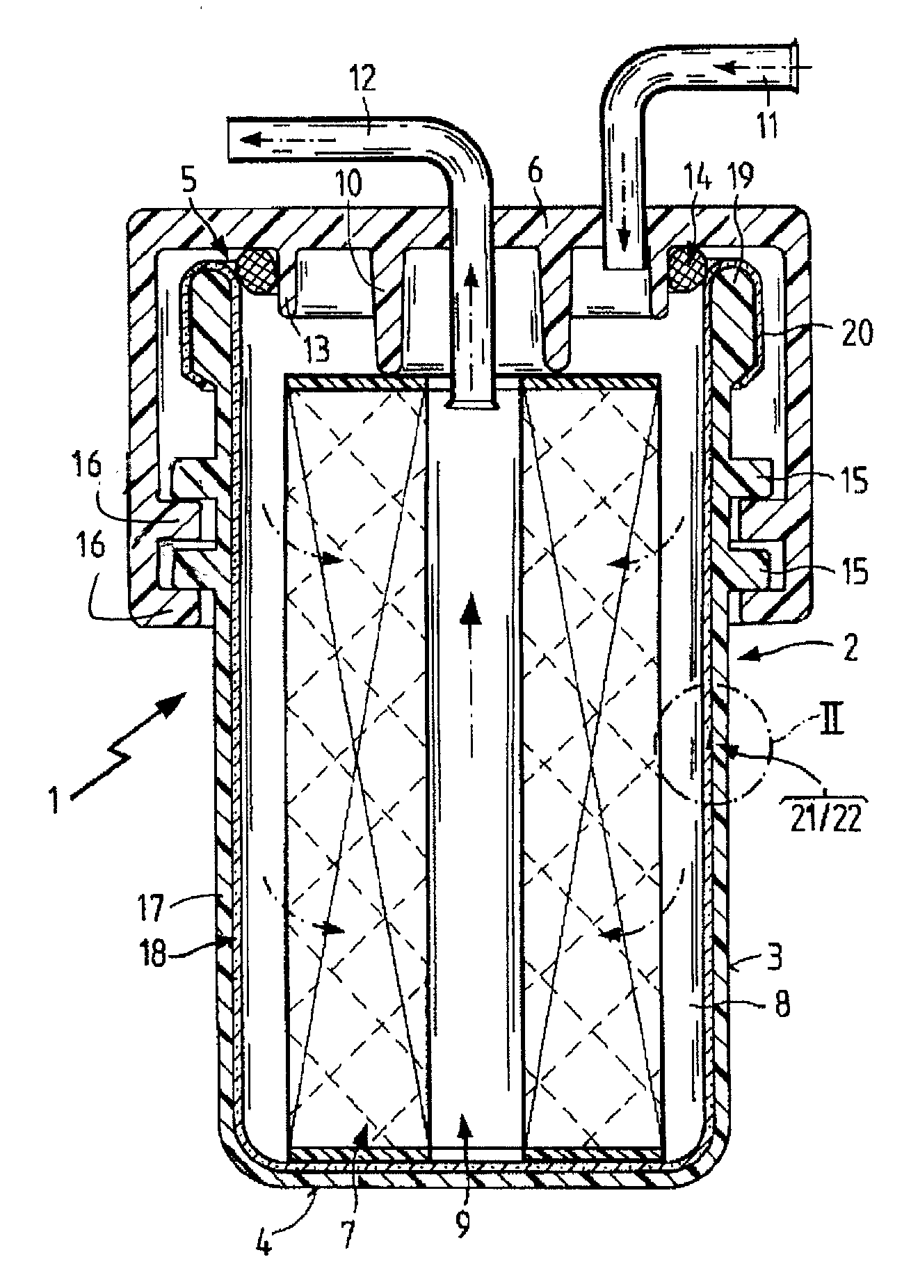 Filter, in particular a fuel filter