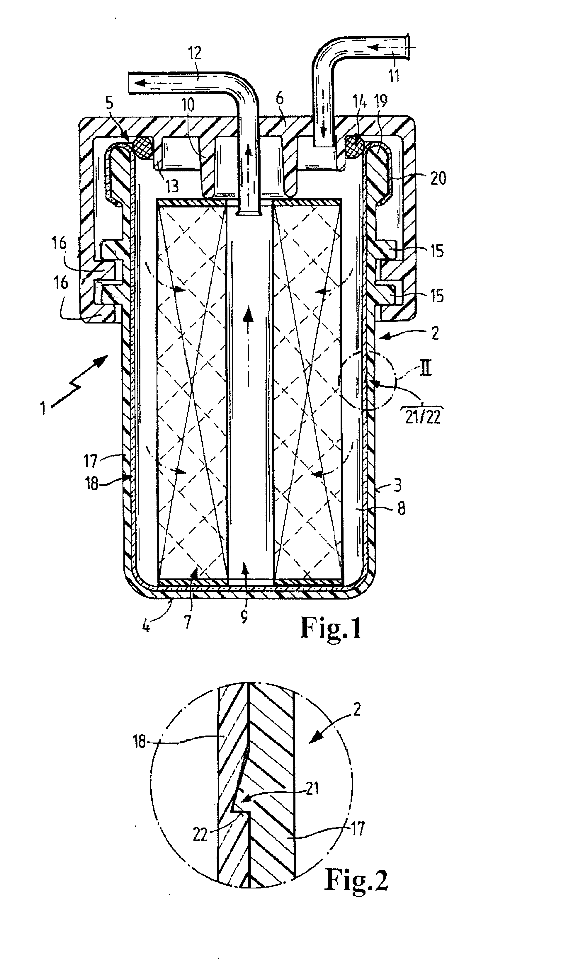 Filter, in particular a fuel filter