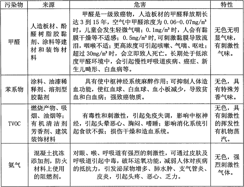 Indoor air purifying bag and preparation method thereof