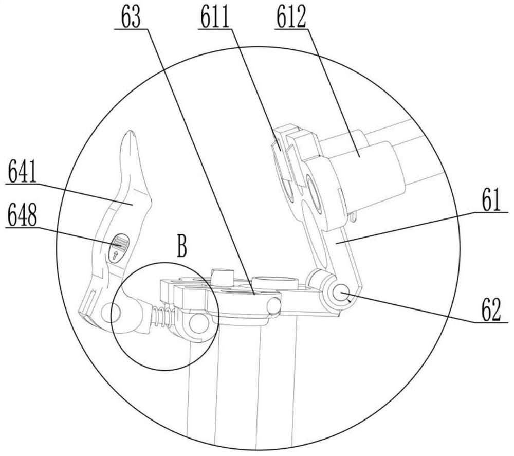 Front fork folding vertical pipe