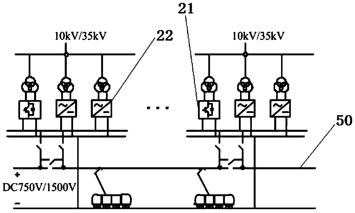 Urban rail transit traction power supply system and train-network matched parameter optimizing method