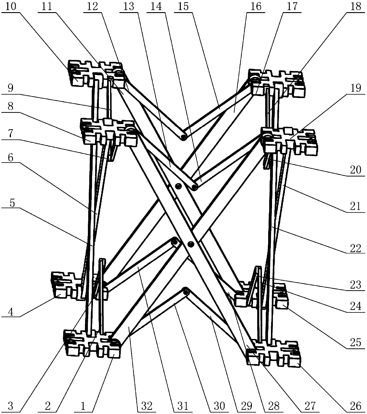 Single-degree-of-freedom constrained scissor-type deployable unit and its spatially deployable mechanism