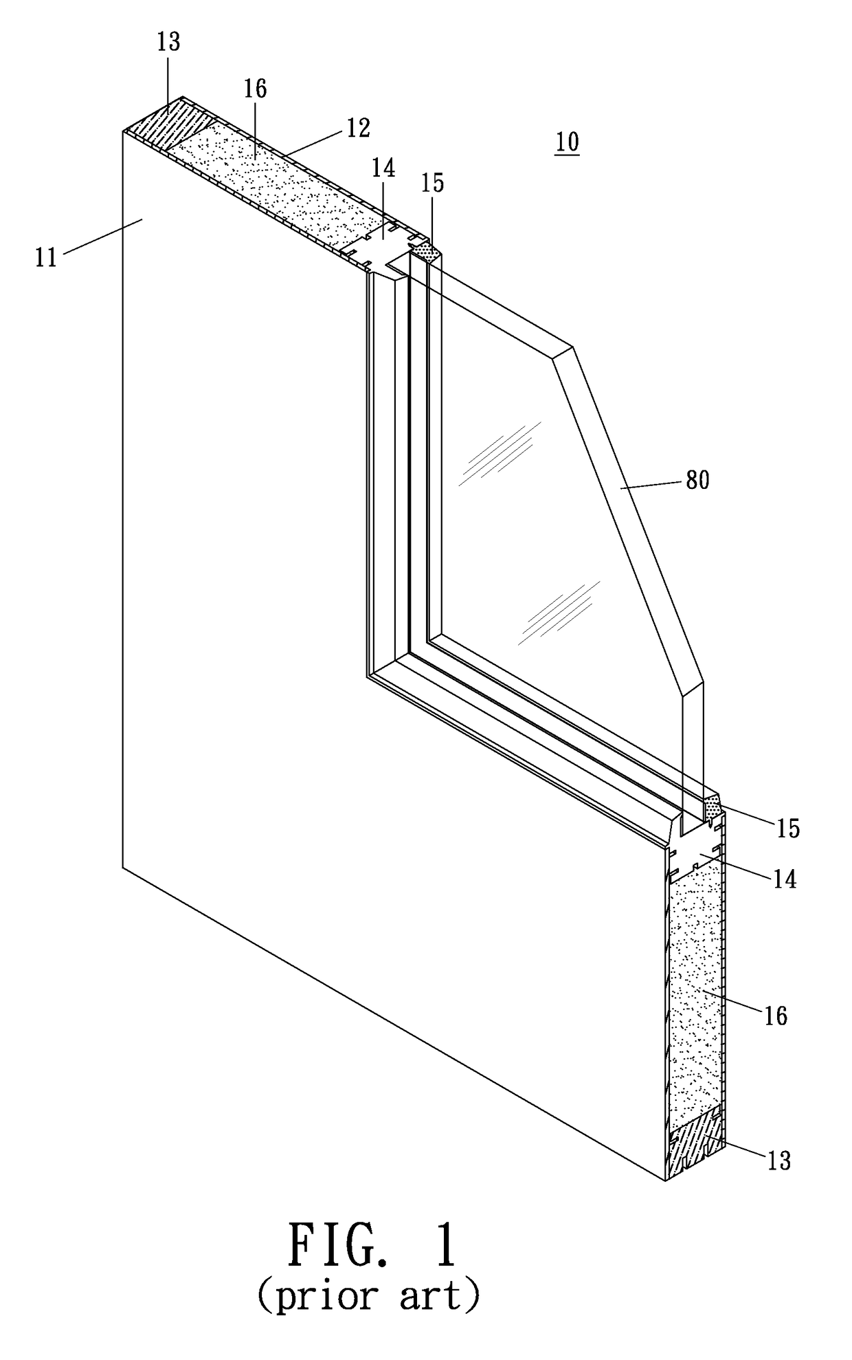 Door structure with glass