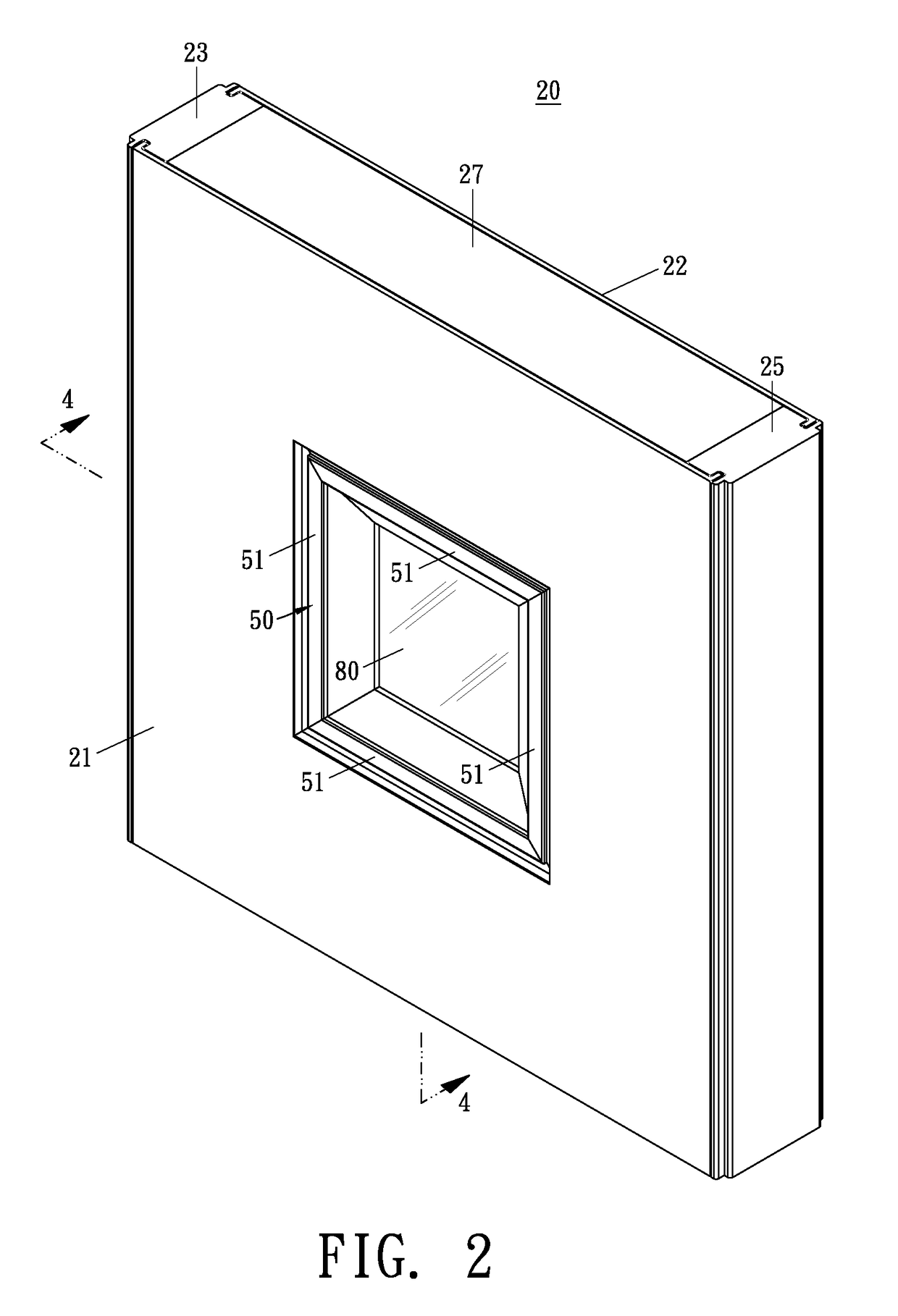 Door structure with glass