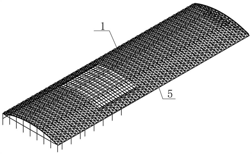 Construction method of a super-long upward convex hybrid arch shell open-close roof structure