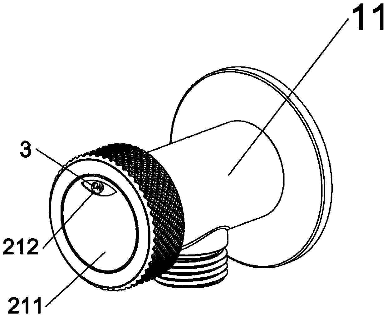 Rotation indicating structure, valve and faucet