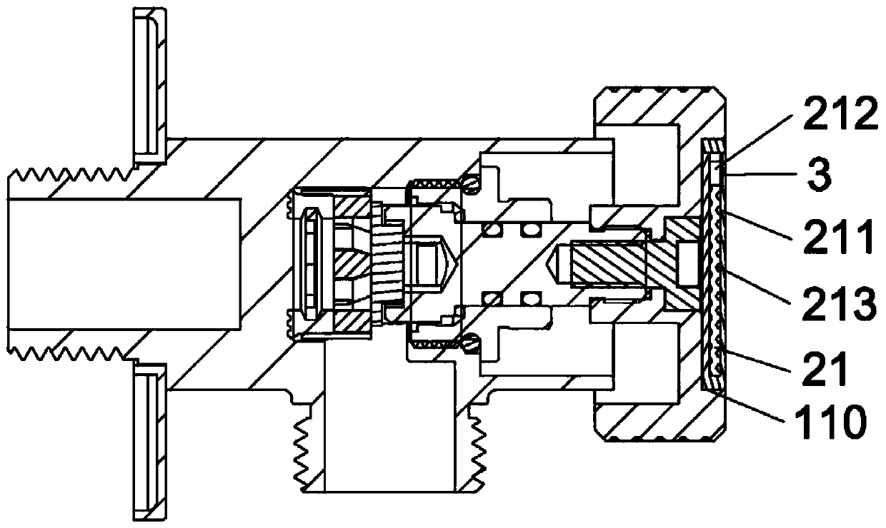 Rotation indicating structure, valve and faucet