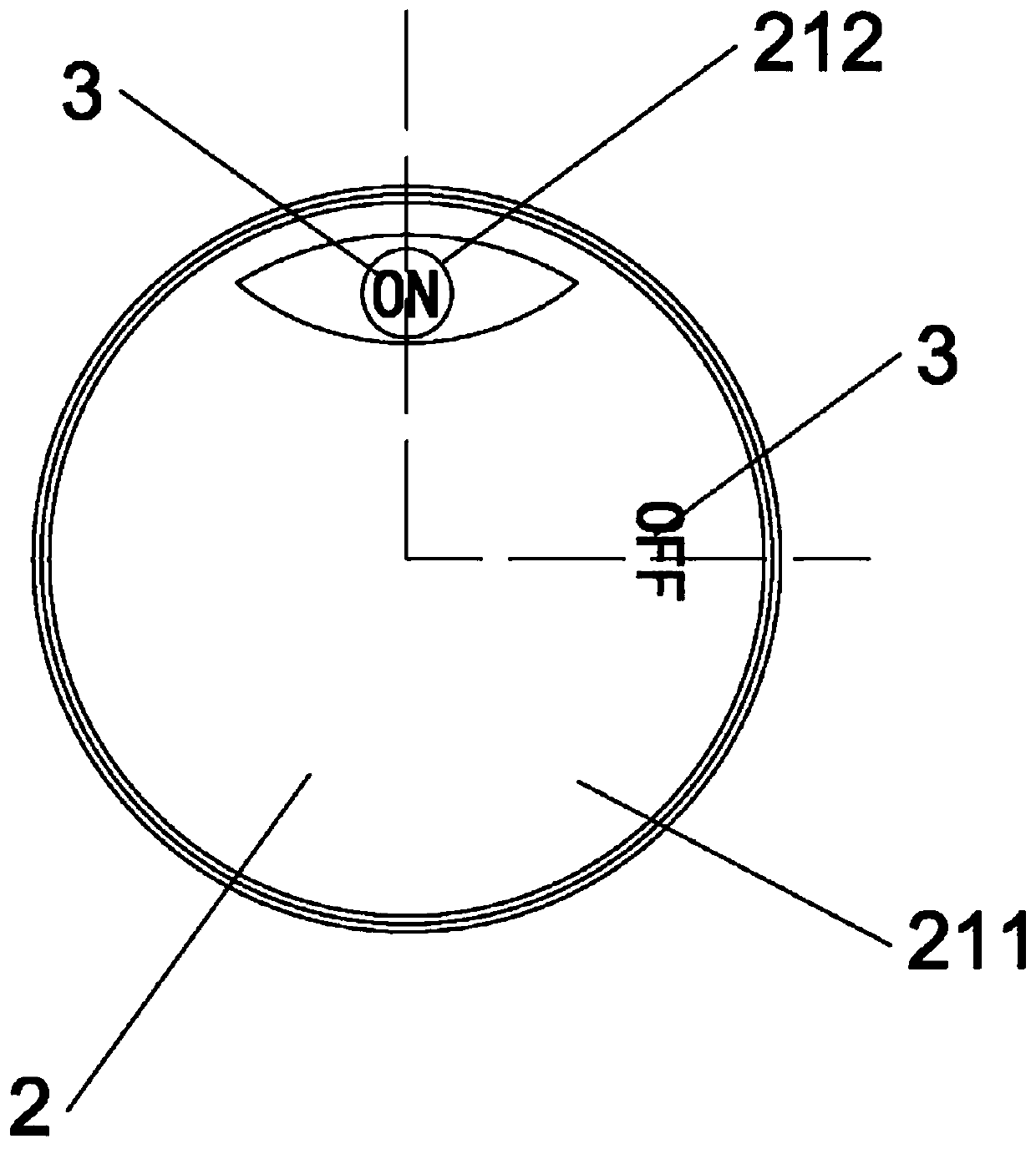 Rotation indicating structure, valve and faucet