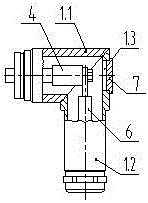 Bend single-core cable connector