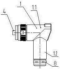 Bend single-core cable connector