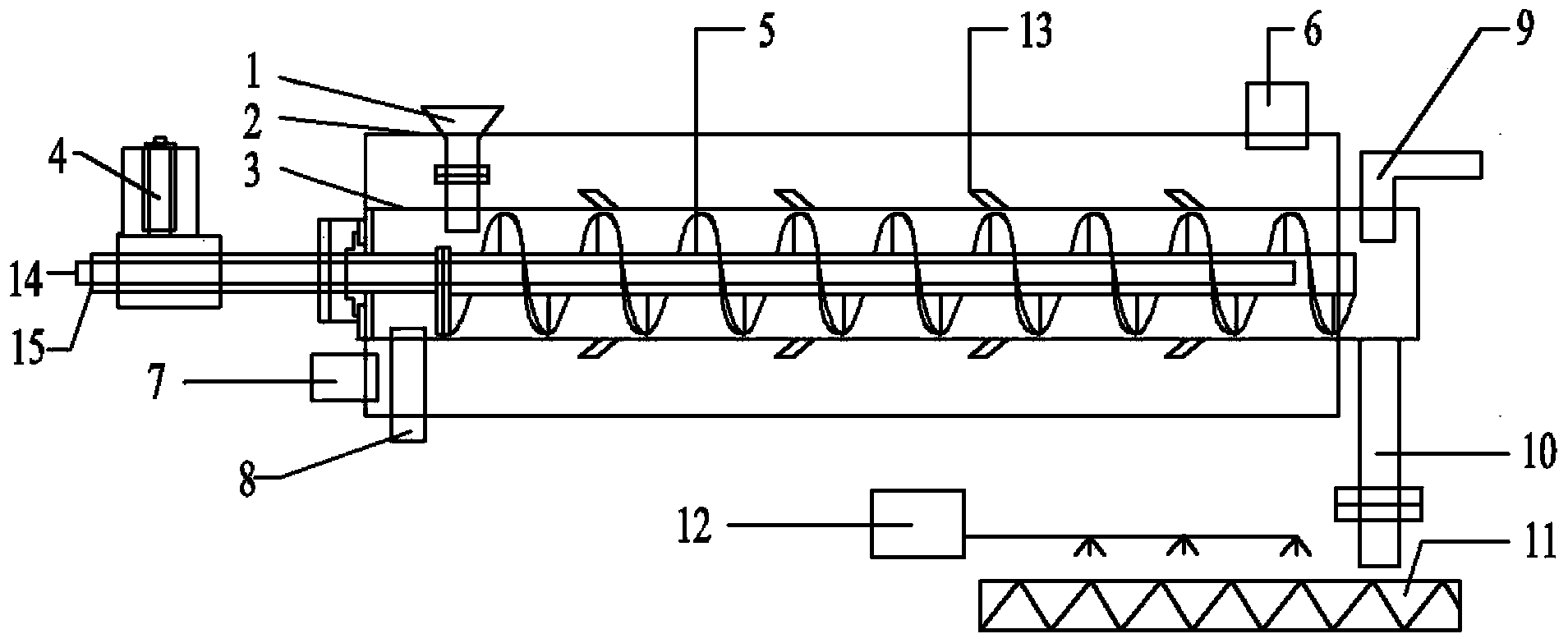 Multi-heat source and shaft intervallic heating type thermal desorption device for organic pollutant contaminated soil repair