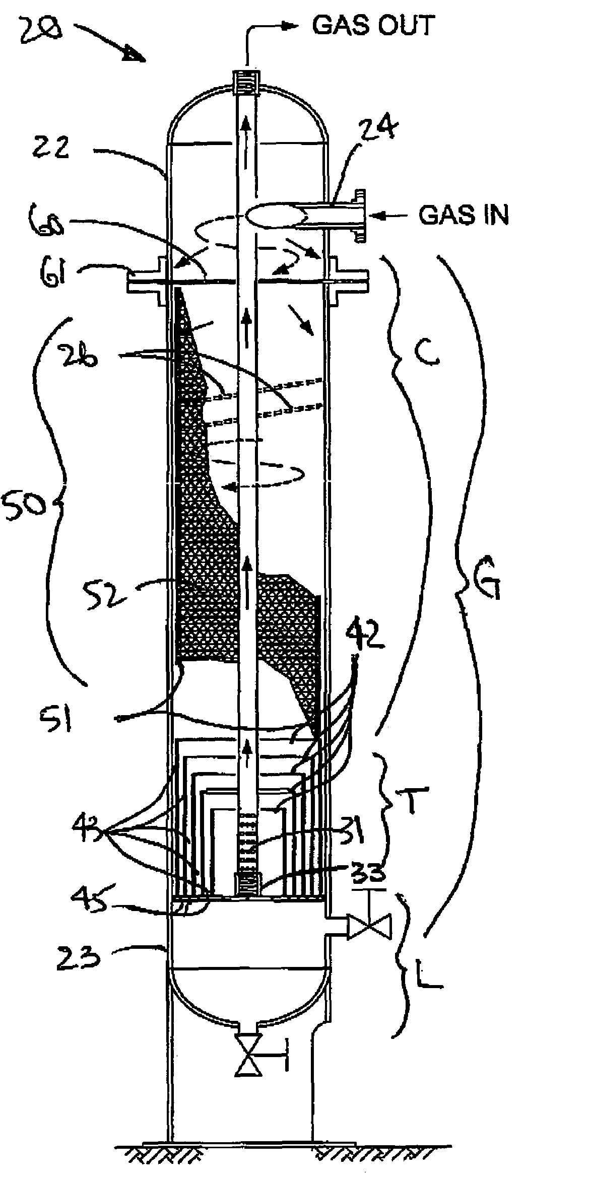 Apparatus and method for the removal of moisture and mists from gas flows