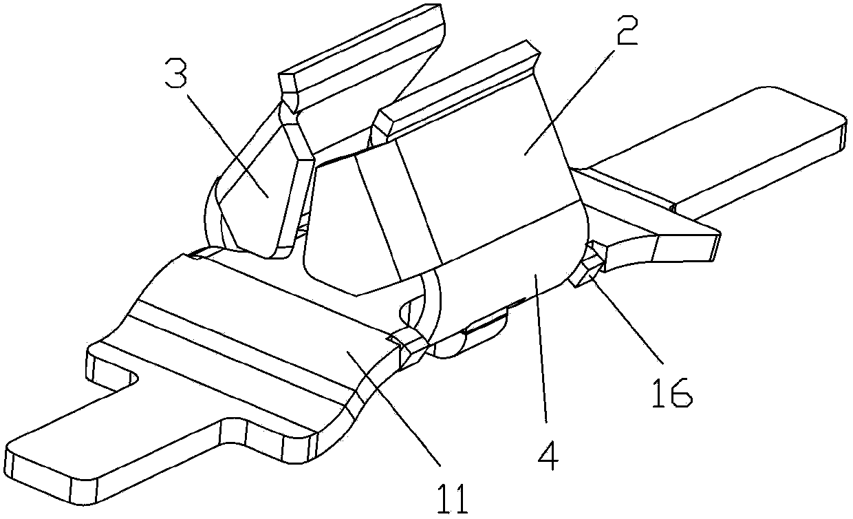 Conductive connecting body structure of connector