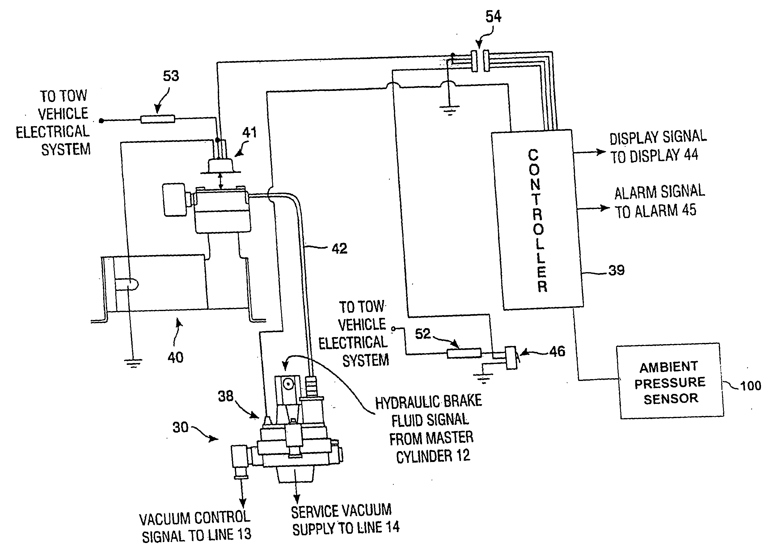 Altitude compensating trailer brake system