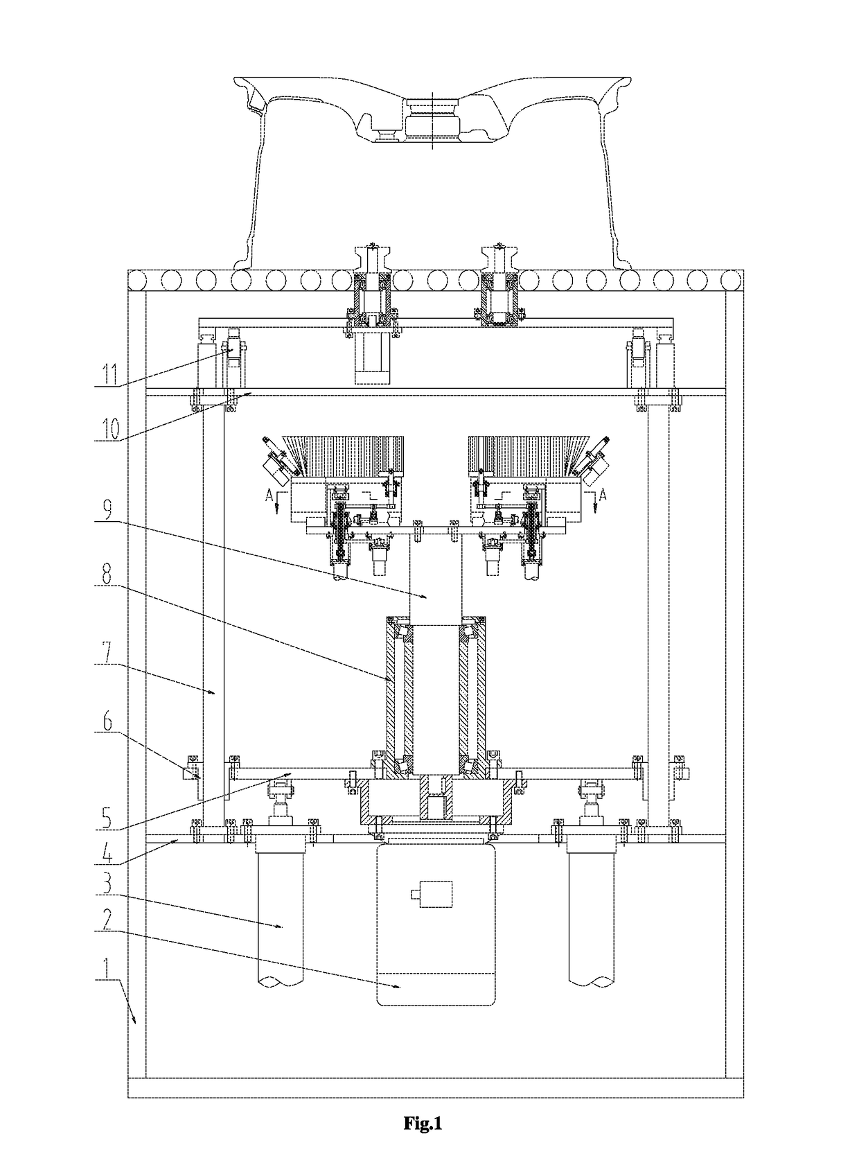 Size-adjustable online wheel deburring device