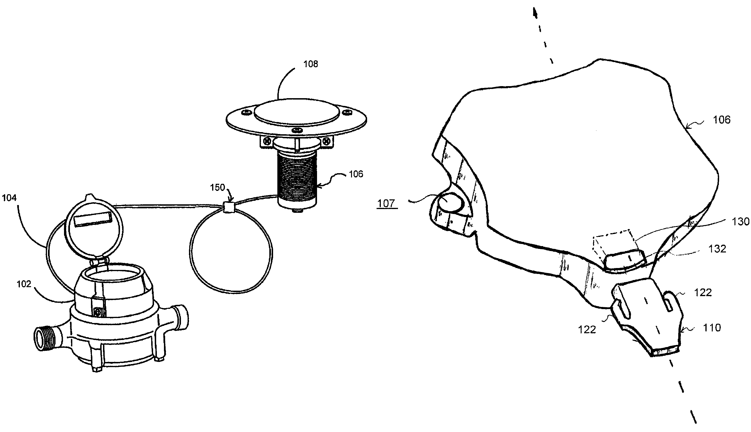 Antenna breakaway device for utility pit meter system