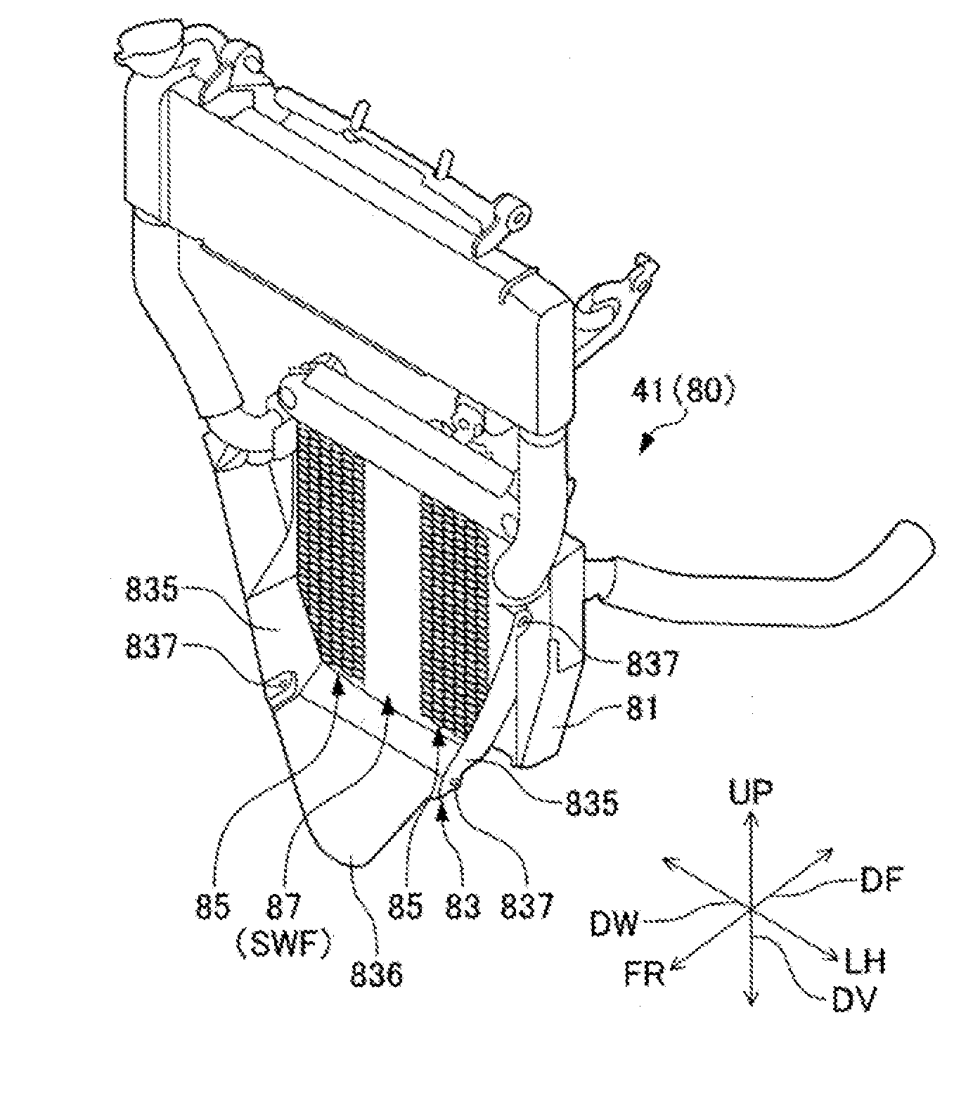 Radiator structure for two-wheeled vehicle