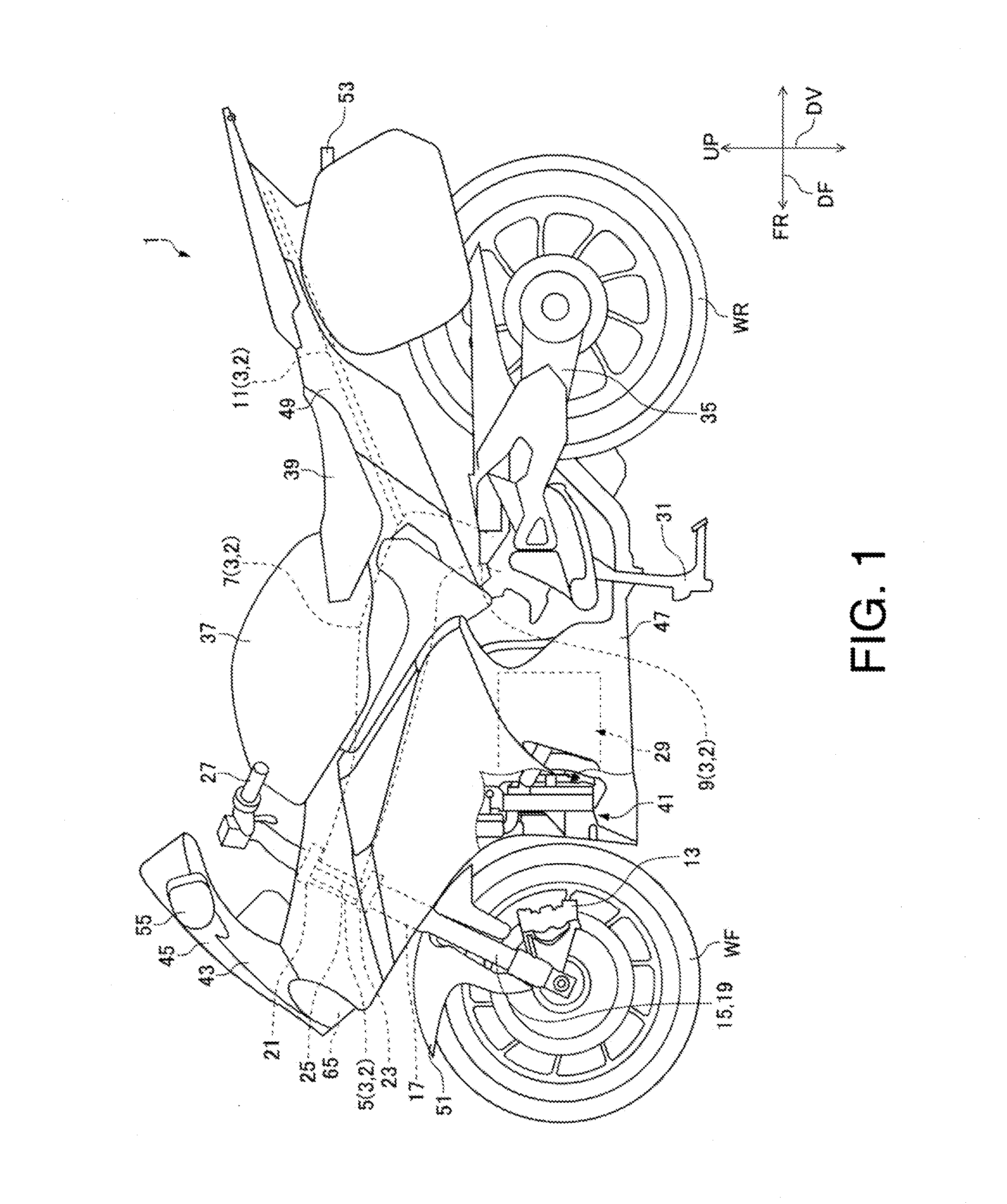 Radiator structure for two-wheeled vehicle