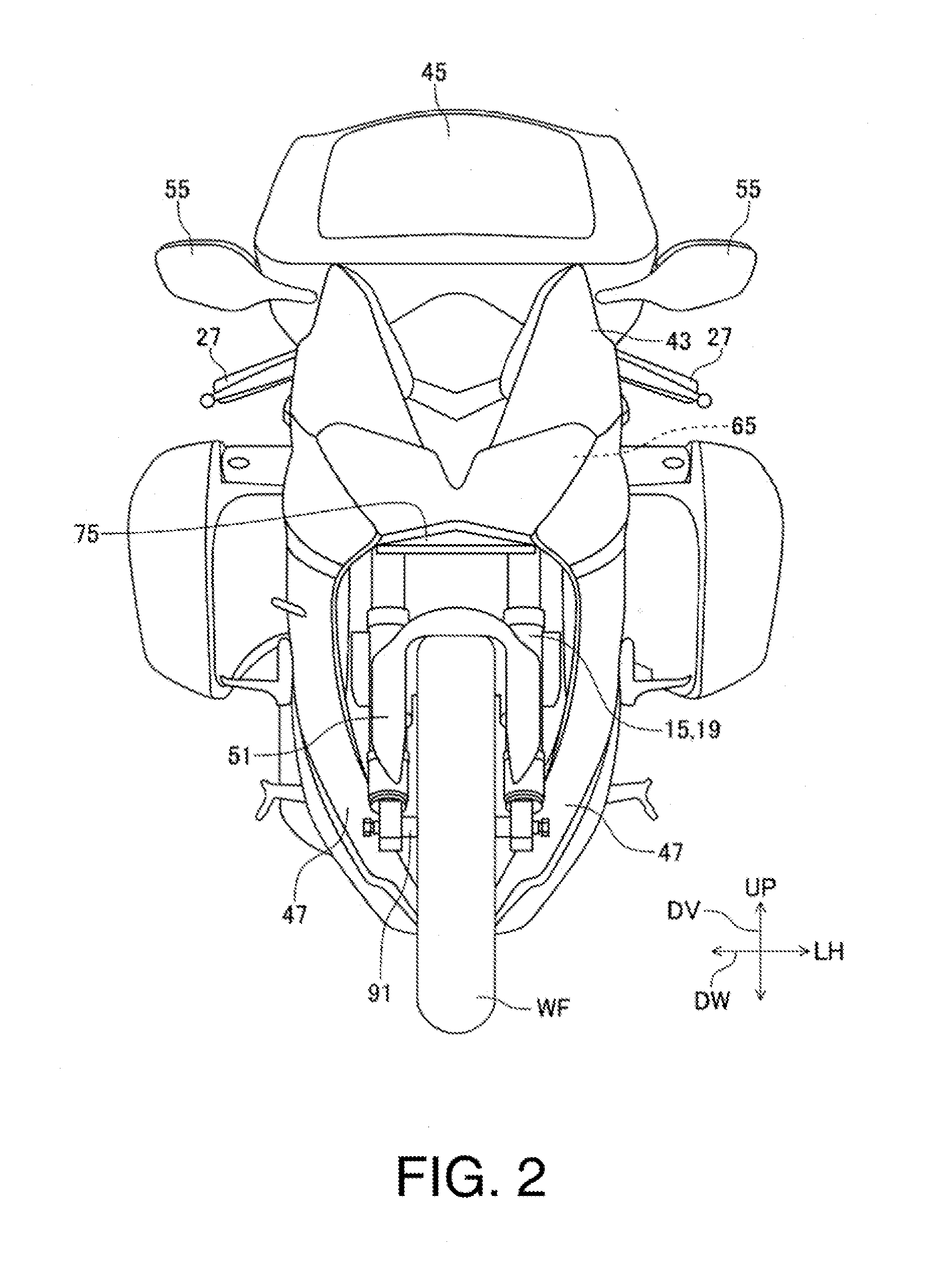 Radiator structure for two-wheeled vehicle