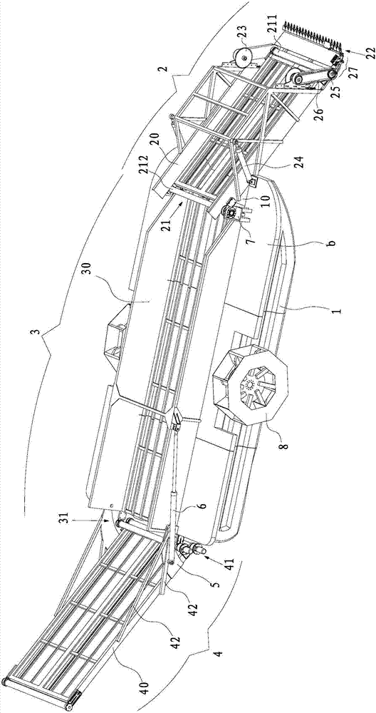 A kind of water surface cleaning ship with flip-up rear cabin