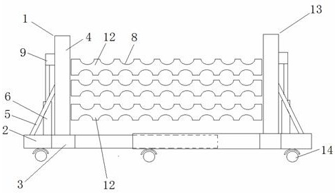 Movable simple stacking device