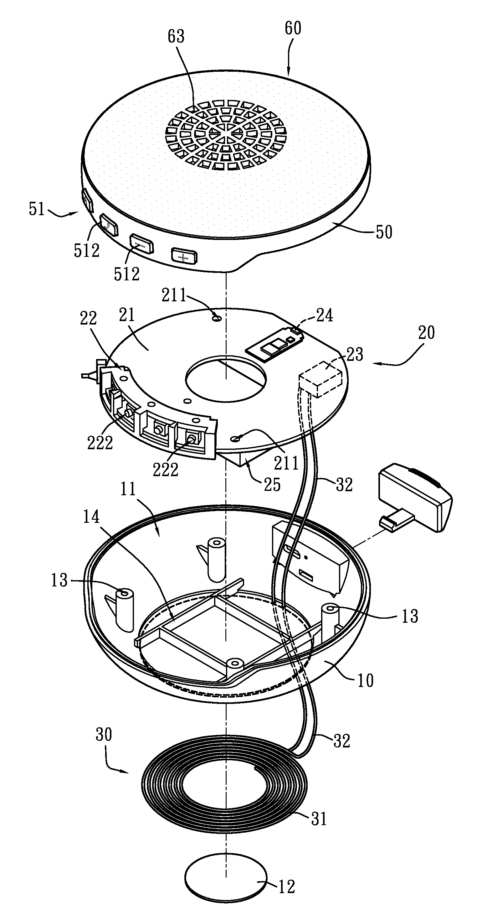 Levitated structure of bluetooth speaker