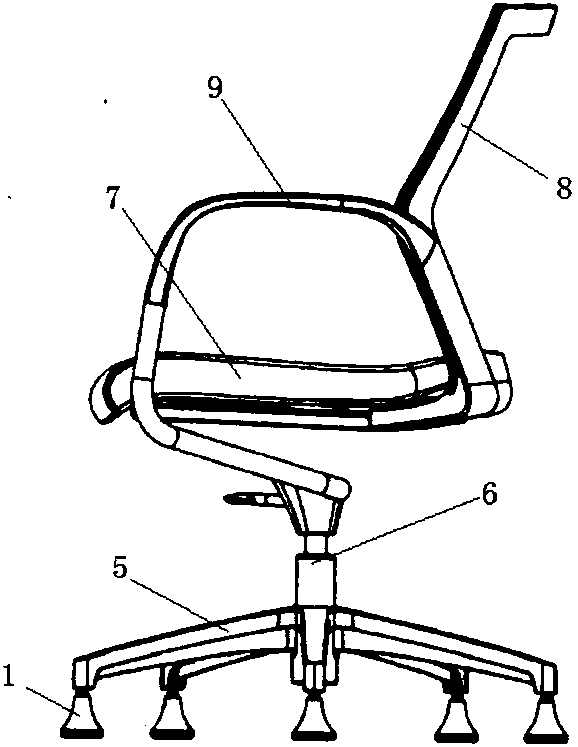 Fixed foot pad swivel chair