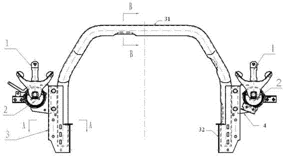 Rear supporting structure of cab