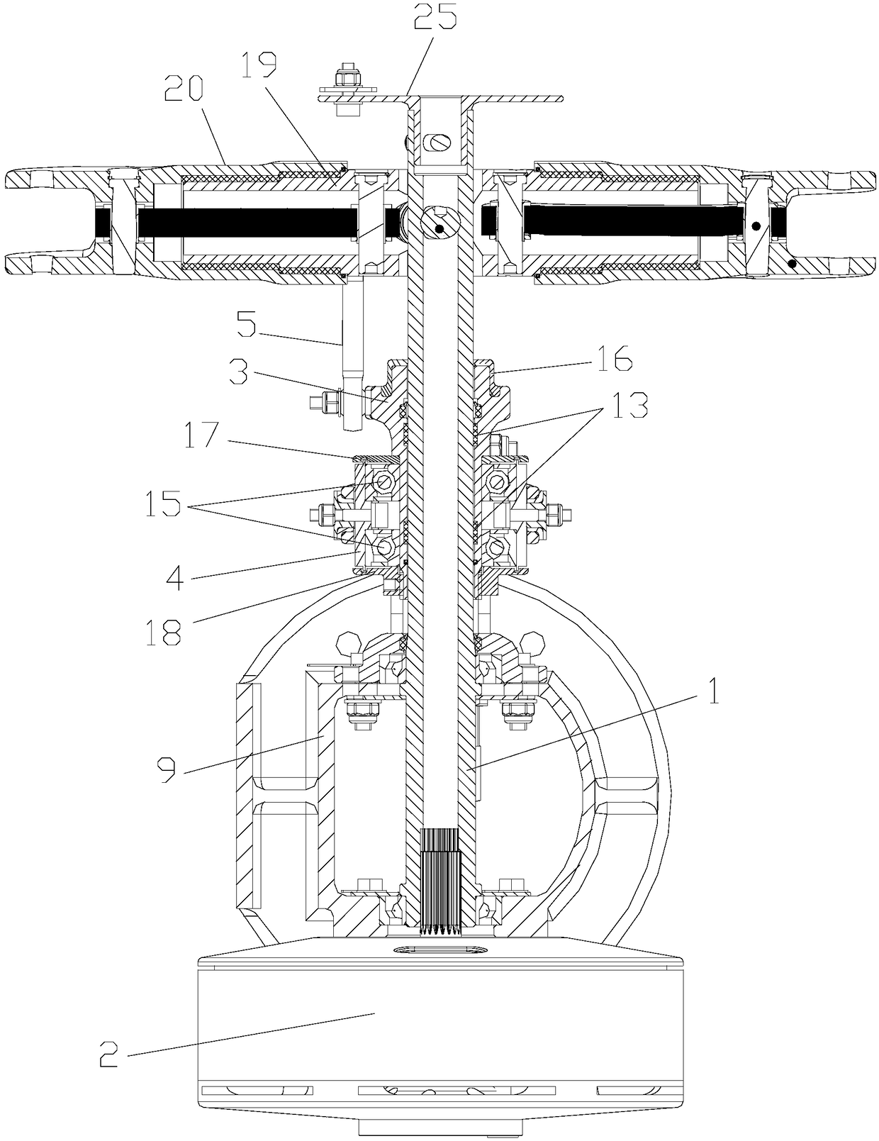 Drive system for change of pitch of helicopter tail rotor and helicopter