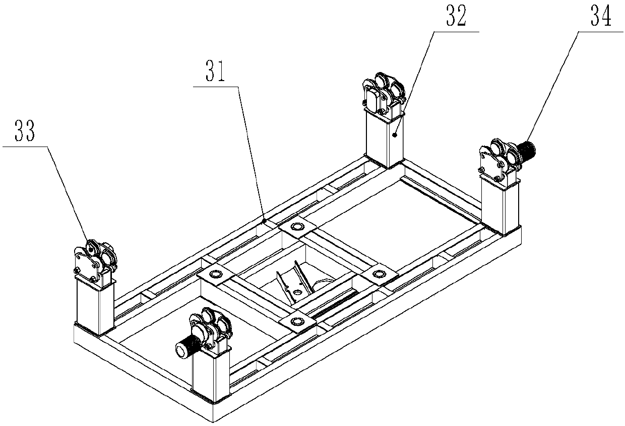 Device for automatically loading loader rear frame onto assembly line