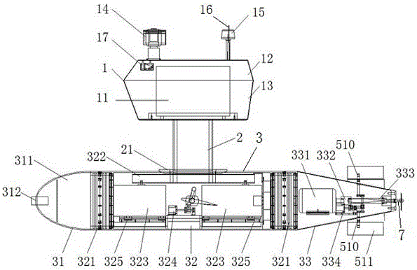 Stealth single-hull small waterline area hydrofoil unmanned ship and sailing method