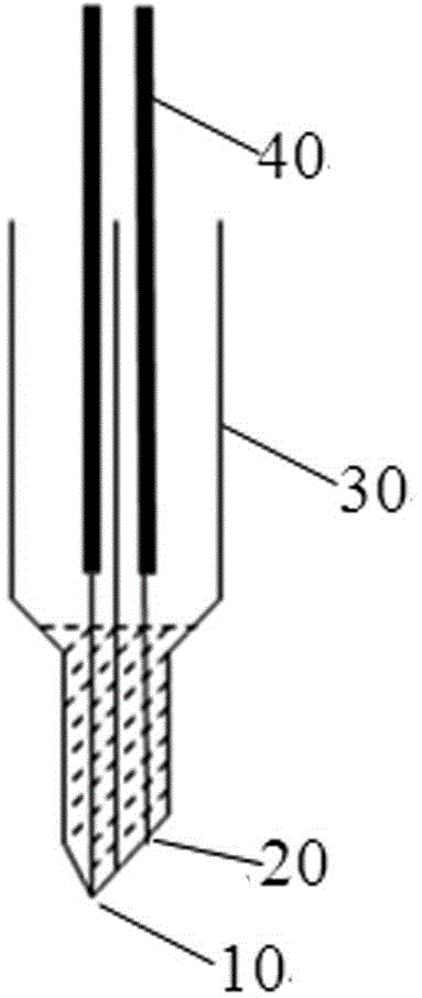 Compound microprobe for in-situ measurement of STM image and chloride ion concentration distribution and preparation method thereof