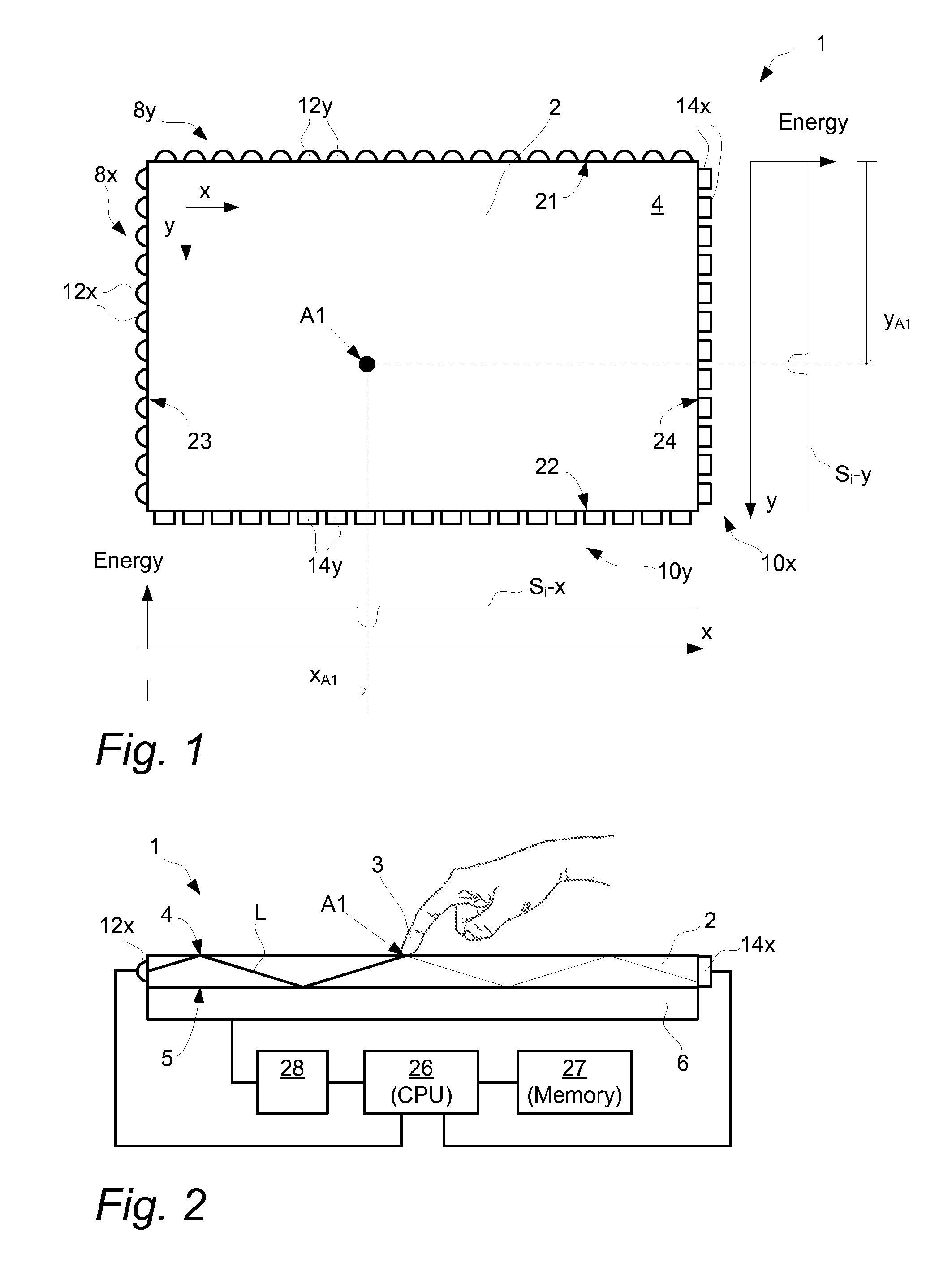 Touch surface with two-dimensional compensation