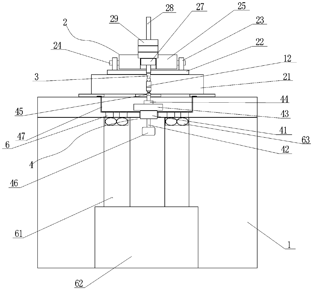 A clean glass column round head grinding device