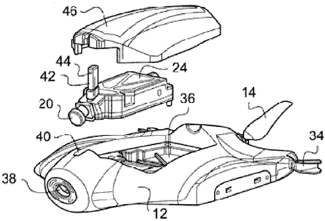 Integrated control/command module for a flying drone