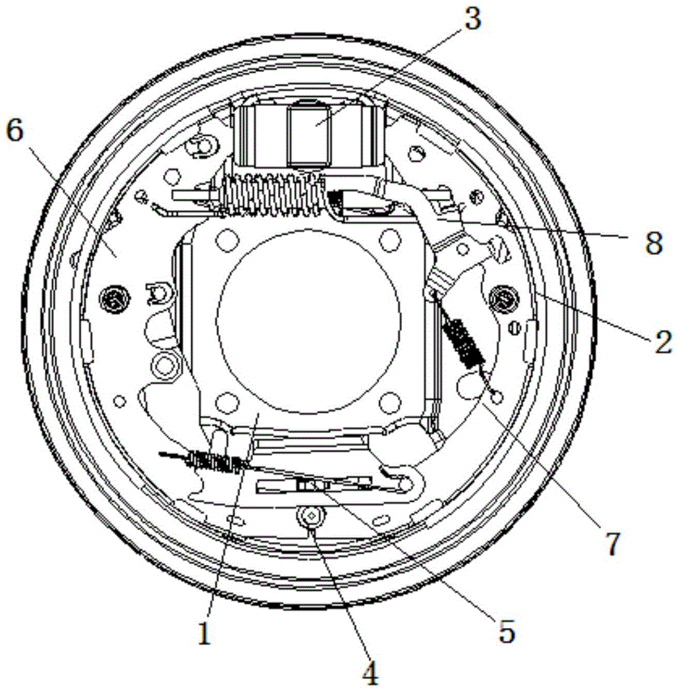 Two-way double collar shoe brake for parking