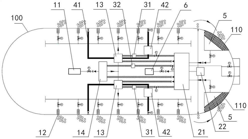 Self-hidden bubble curtain protection system and underwater vehicle