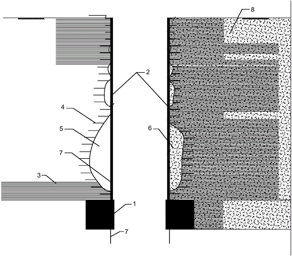 Vertical shaft restoration and reinforcement structure and restoration and reinforcement construction method