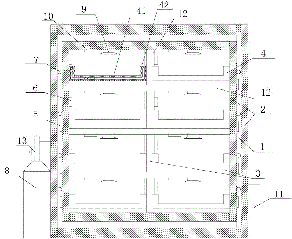 Multifunctional efficient protective storage box for lithium batteries