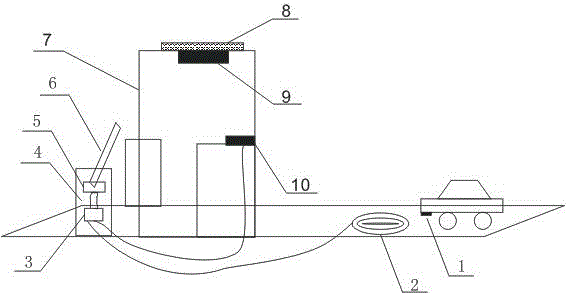 Railing device for parking area