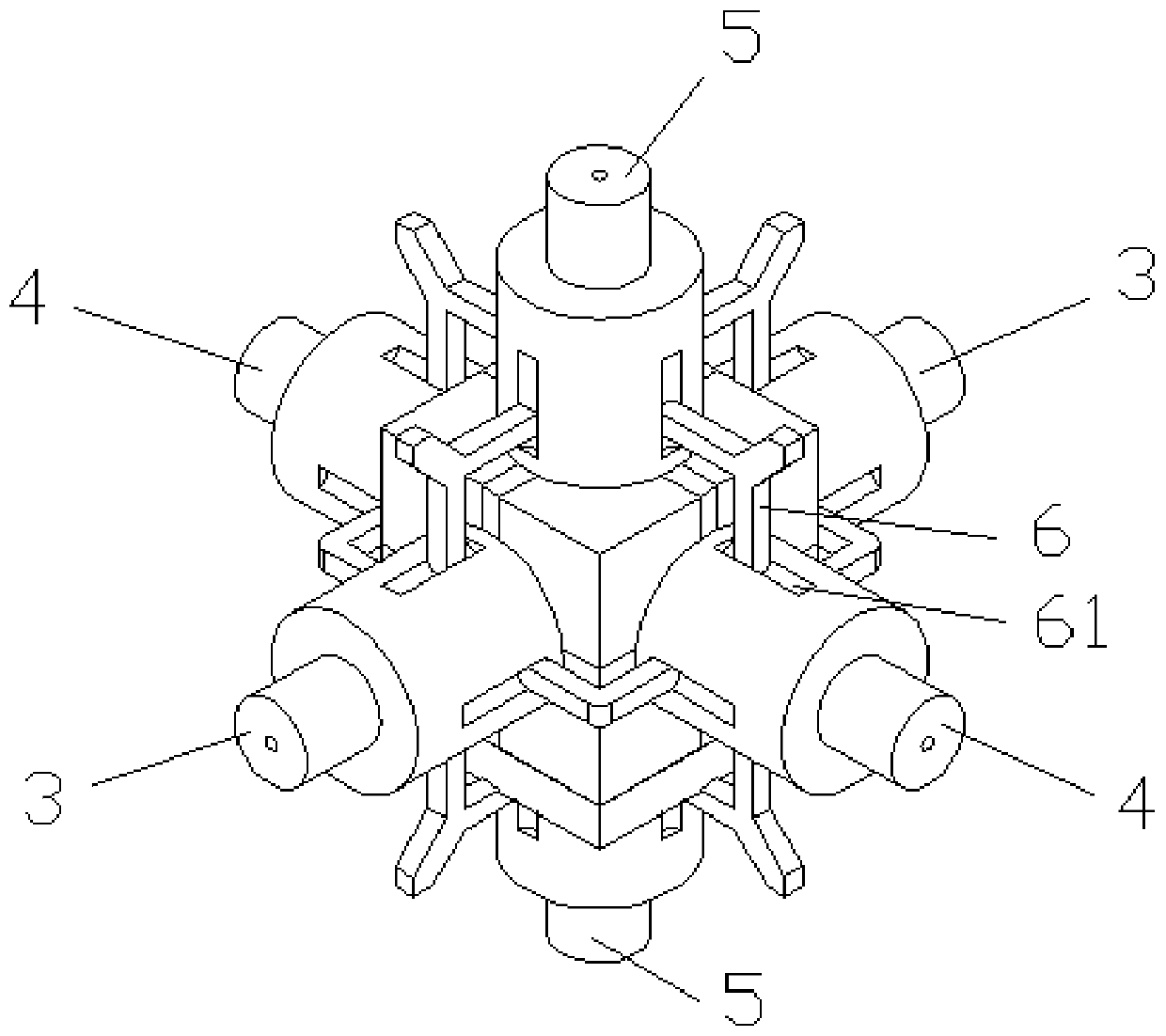 An axial pressure loading device and a heat-fluid-solid coupling device